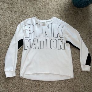 Victoria’s Secret pink white and black sweatshirt